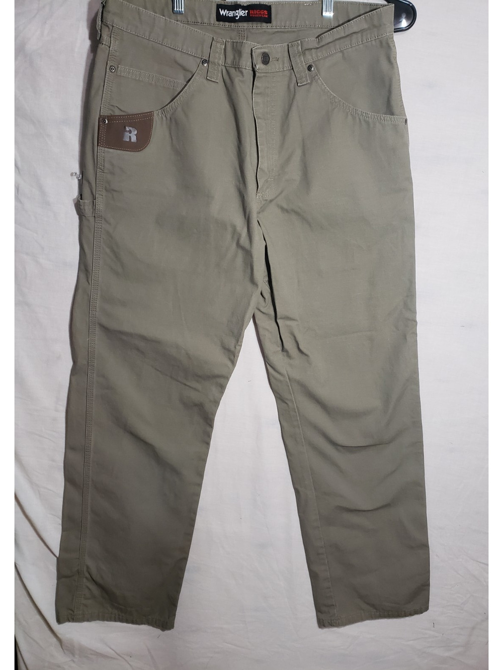 Wrangler Workwear Mens Pants Size 34x32 Beige High Rise Pockets 100% Cotton R194